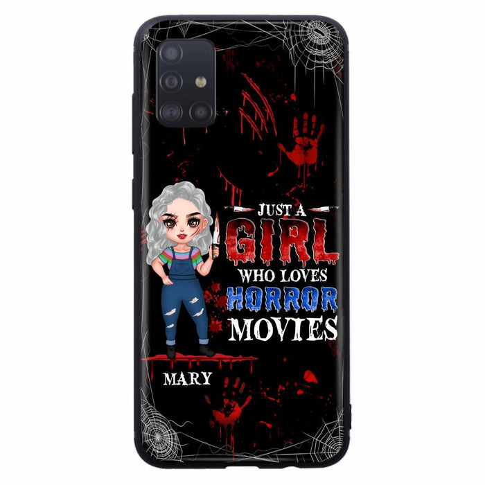 Custom Personalized Halloween Phone Case for iPhone and Samsung - Gift Idea For Halloween - Just A Girl Who Loves Horror Movies