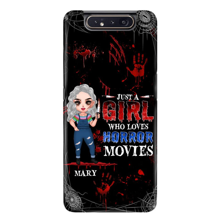 Custom Personalized Halloween Phone Case for iPhone and Samsung - Gift Idea For Halloween - Just A Girl Who Loves Horror Movies