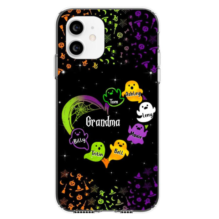 Custom Personalized Grandma and Grandkids Ghost iPhone/Samsung Case - Halloween gift for Grandma - Up to 7 Grandkids