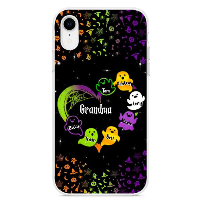 Custom Personalized Grandma and Grandkids Ghost iPhone/Samsung Case - Halloween gift for Grandma - Up to 7 Grandkids