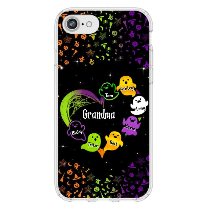 Custom Personalized Grandma and Grandkids Ghost iPhone/Samsung Case - Halloween gift for Grandma - Up to 7 Grandkids