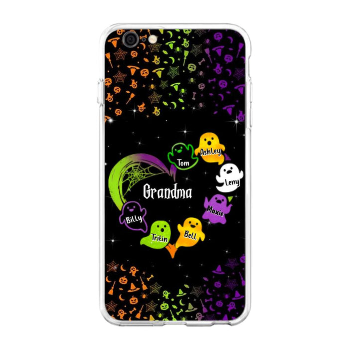 Custom Personalized Grandma and Grandkids Ghost iPhone/Samsung Case - Halloween gift for Grandma - Up to 7 Grandkids