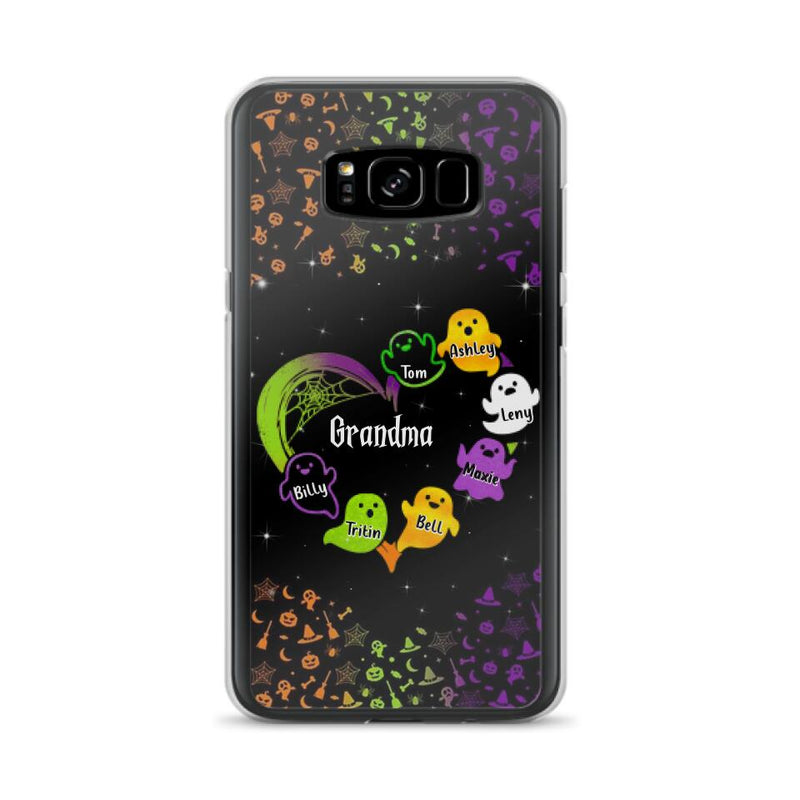 Personalized Grandma and Grandkids Ghost Phone Case - Halloween gift for Grandma - Up to 7 Grandkids - Case For iPhone/Samsung