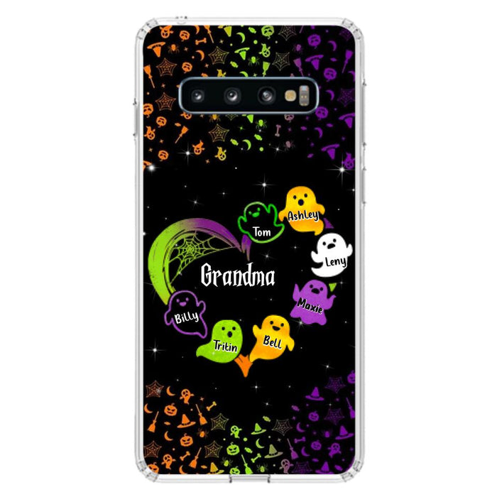 Custom Personalized Grandma and Grandkids Ghost iPhone/Samsung Case - Halloween gift for Grandma - Up to 7 Grandkids