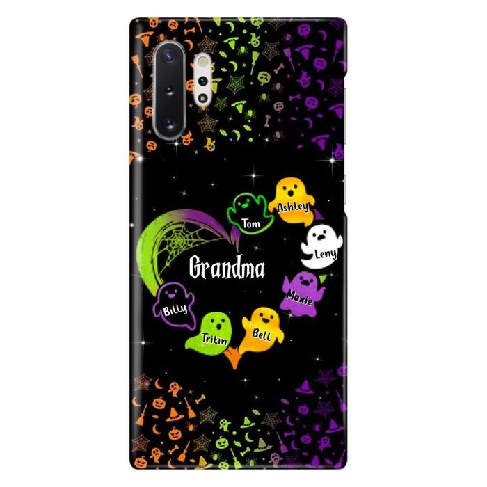 Custom Personalized Grandma and Grandkids Ghost iPhone/Samsung Case - Halloween gift for Grandma - Up to 7 Grandkids