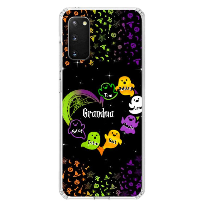 Custom Personalized Grandma and Grandkids Ghost iPhone/Samsung Case - Halloween gift for Grandma - Up to 7 Grandkids