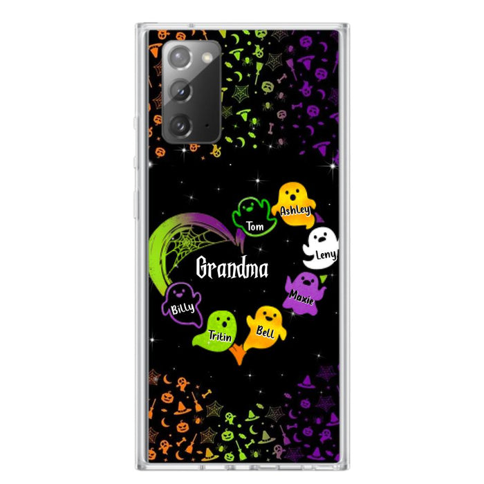 Custom Personalized Grandma and Grandkids Ghost iPhone/Samsung Case - Halloween gift for Grandma - Up to 7 Grandkids