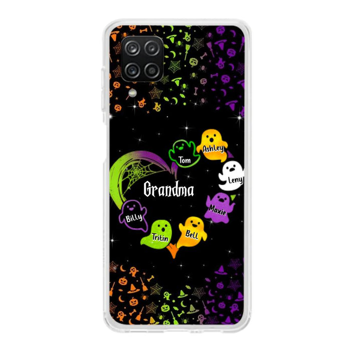 Custom Personalized Grandma and Grandkids Ghost iPhone/Samsung Case - Halloween gift for Grandma - Up to 7 Grandkids