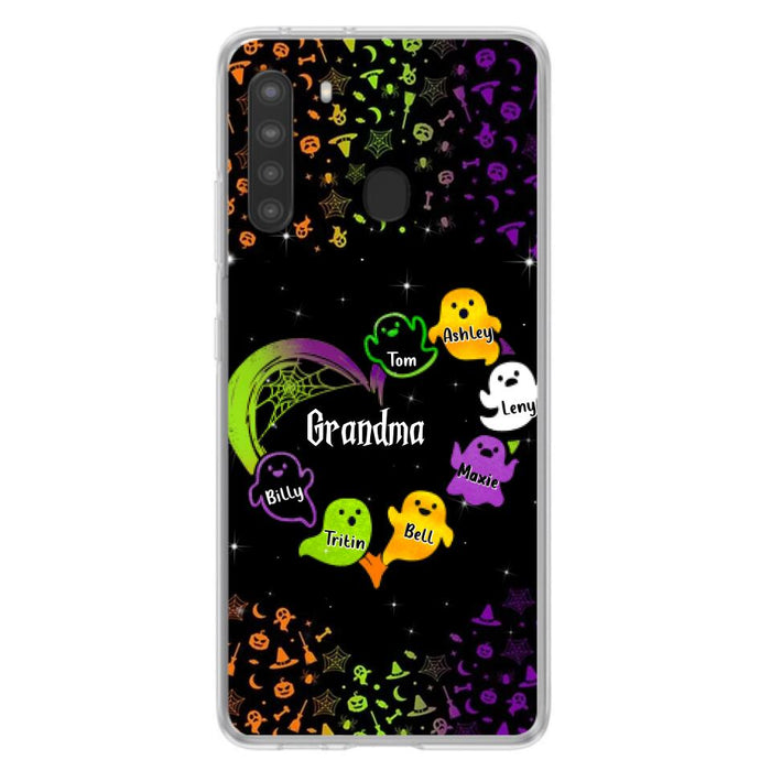 Custom Personalized Grandma and Grandkids Ghost iPhone/Samsung Case - Halloween gift for Grandma - Up to 7 Grandkids