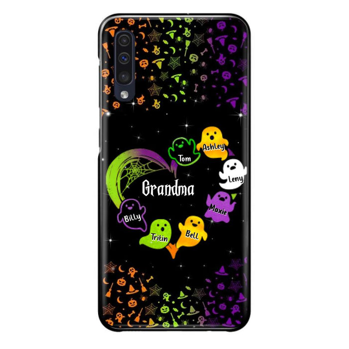 Custom Personalized Grandma and Grandkids Ghost iPhone/Samsung Case - Halloween gift for Grandma - Up to 7 Grandkids