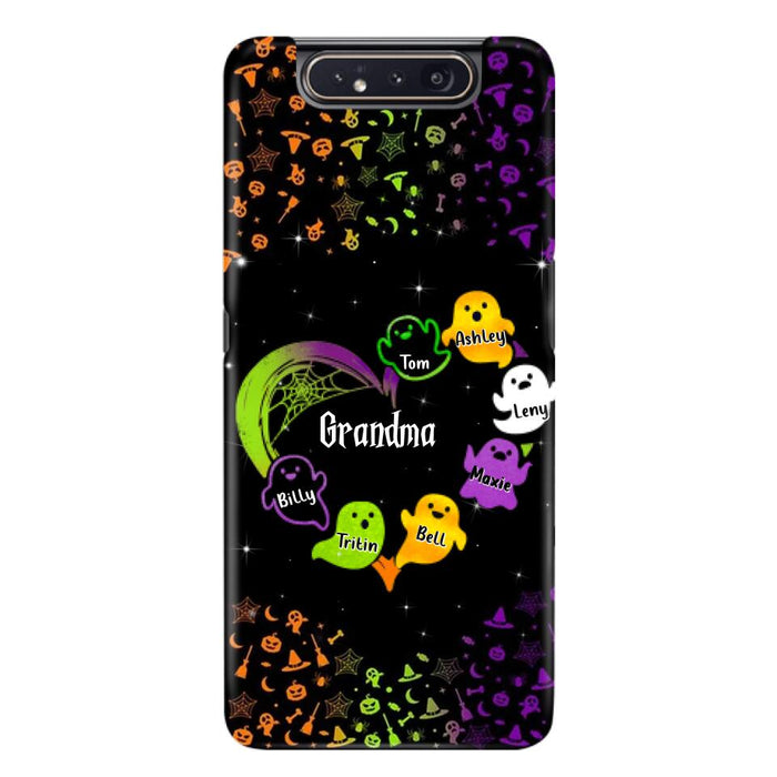 Custom Personalized Grandma and Grandkids Ghost iPhone/Samsung Case - Halloween gift for Grandma - Up to 7 Grandkids