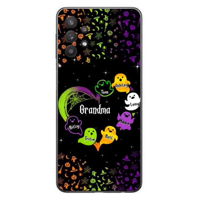 Custom Personalized Grandma and Grandkids Ghost iPhone/Samsung Case - Halloween gift for Grandma - Up to 7 Grandkids