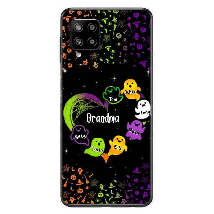 Custom Personalized Grandma and Grandkids Ghost iPhone/Samsung Case - Halloween gift for Grandma - Up to 7 Grandkids