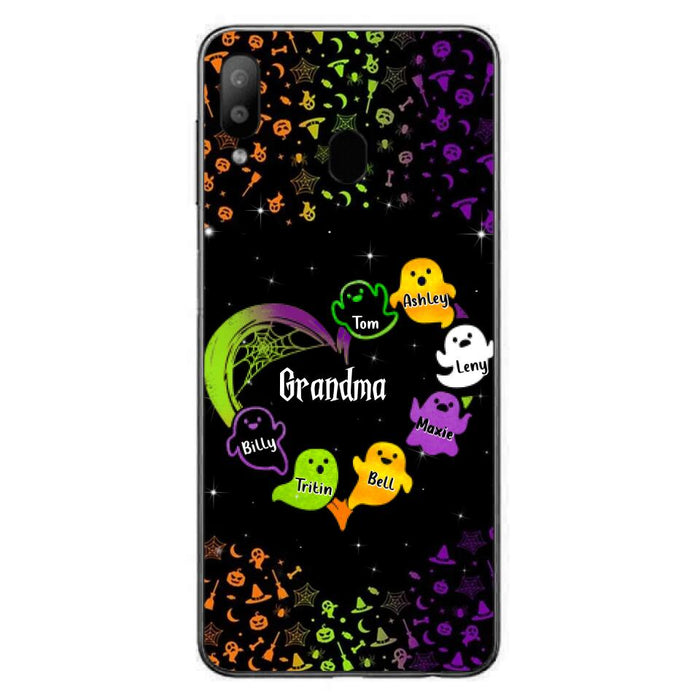 Custom Personalized Grandma and Grandkids Ghost iPhone/Samsung Case - Halloween gift for Grandma - Up to 7 Grandkids