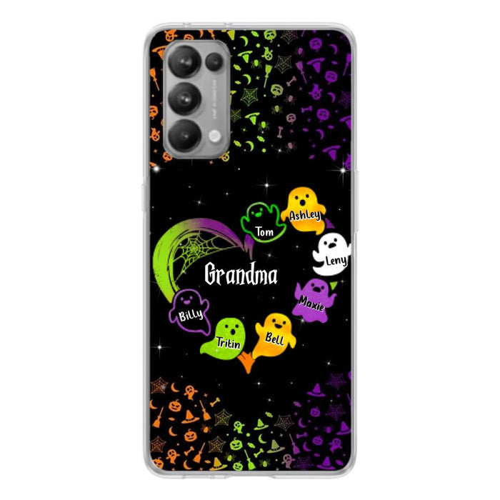 Custom Personalized Grandma and Grandkids Ghost Oppo/Xiaomi/Huawei Case - Halloween gift for Grandma - Up to 7 Grandkids