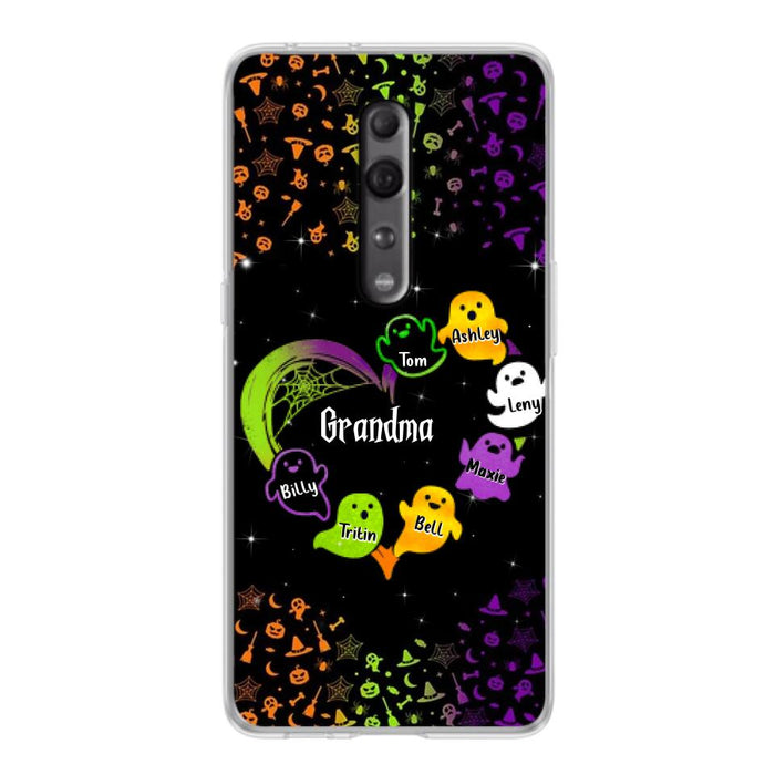 Custom Personalized Grandma and Grandkids Ghost Oppo/Xiaomi/Huawei Case - Halloween gift for Grandma - Up to 7 Grandkids