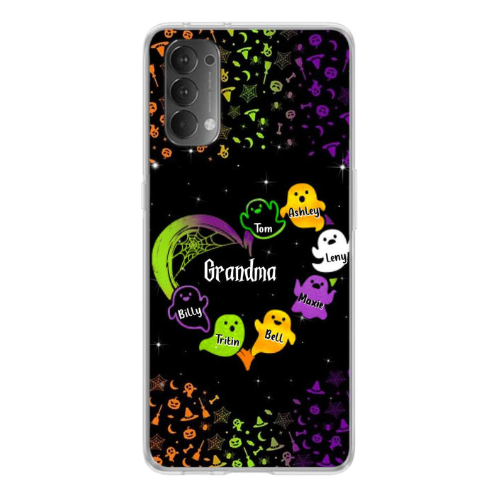 Custom Personalized Grandma and Grandkids Ghost Oppo/Xiaomi/Huawei Case - Halloween gift for Grandma - Up to 7 Grandkids