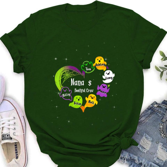 Custom Personalized Nana's Bootiful Crew T-shirt/Long Sleeve/ Sweatshirt/Hoodie - Halloween Gift for Grandmother - Up to 7 Grandkids