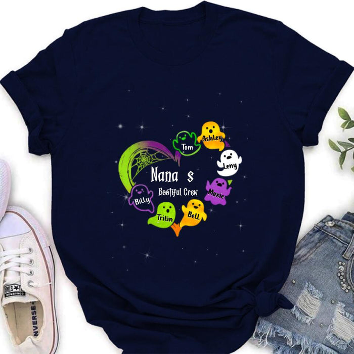 Custom Personalized Nana's Bootiful Crew T-shirt/Long Sleeve/ Sweatshirt/Hoodie - Halloween Gift for Grandmother - Up to 7 Grandkids