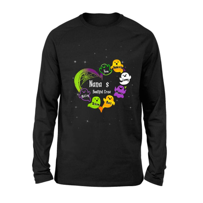 Custom Personalized Nana's Bootiful Crew T-shirt/Long Sleeve/ Sweatshirt/Hoodie - Halloween Gift for Grandmother - Up to 7 Grandkids