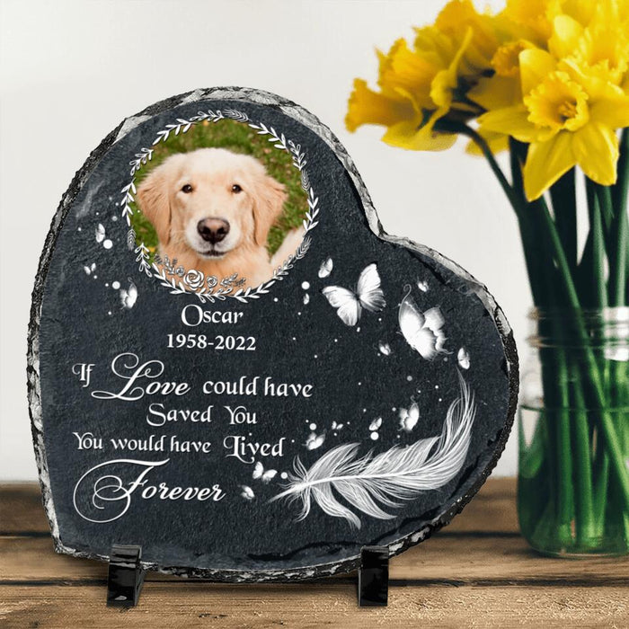 Personalized Memorial Heart Lithograph - Custom Dog Photo - If Love Could Have Saved You, You Would Have Lived Forever