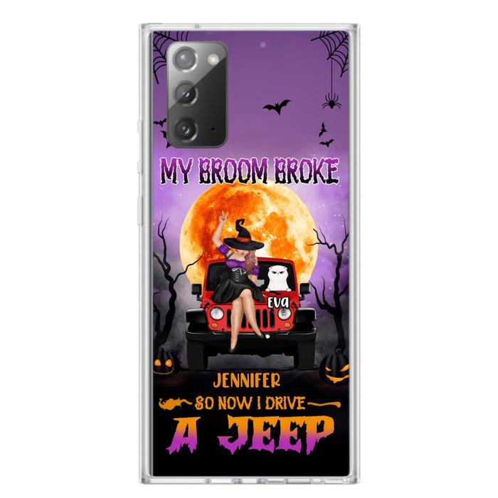 Custom Personalized Off-road Girl Phone Case - Upto 4 Cats - Halloween Gift Idea For Off-road Lovers/Cat Lovers - My Broom Broke - Case for iPhone/Samsung