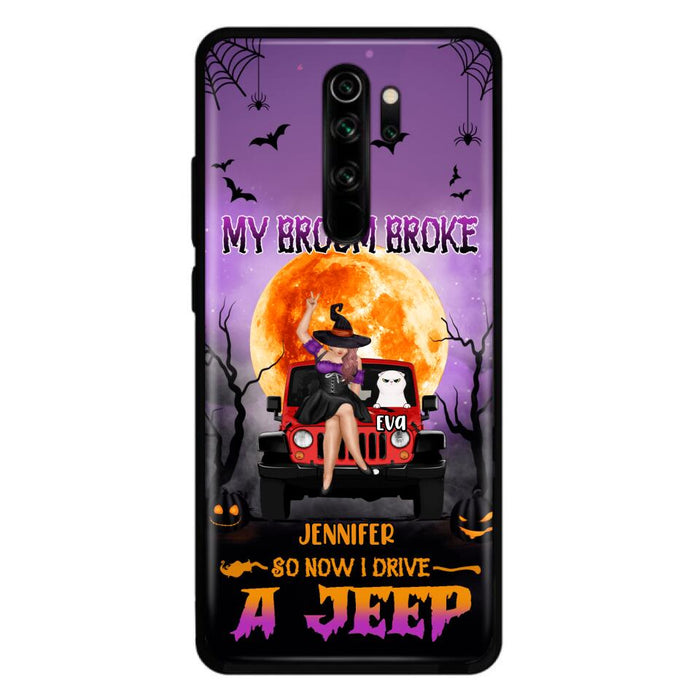 Custom Personalized Off-road Girl Phone Case - Upto 4 Cats - Halloween Gift Idea For Off-road Lovers/Cat Lovers - My Broom Broke - Case for Xiaomi, Huawei & Oppo