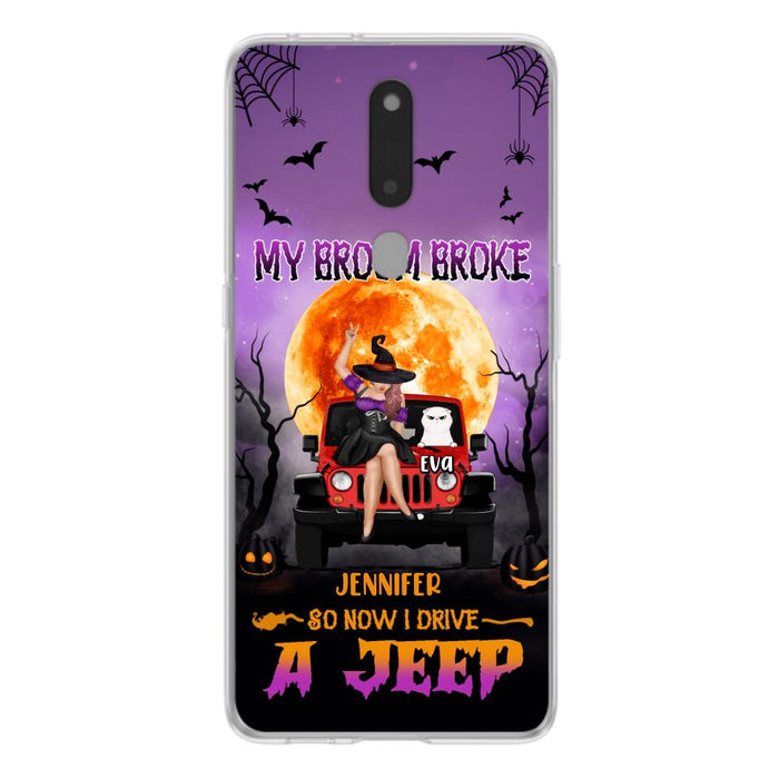 Custom Personalized Off-road Girl Phone Case - Upto 4 Cats - Halloween Gift Idea For Off-road Lovers/Cat Lovers - My Broom Broke - Case for Xiaomi, Huawei & Oppo