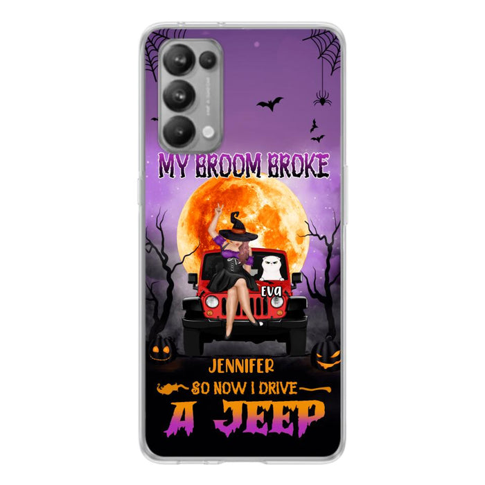 Custom Personalized Off-road Girl Phone Case - Upto 4 Cats - Halloween Gift Idea For Off-road Lovers/Cat Lovers - My Broom Broke - Case for Xiaomi, Huawei & Oppo