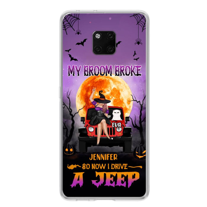 Custom Personalized Off-road Girl Phone Case - Upto 4 Cats - Halloween Gift Idea For Off-road Lovers/Cat Lovers - My Broom Broke - Case for Xiaomi, Huawei & Oppo