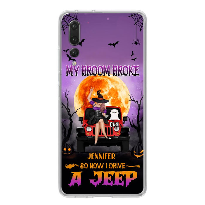 Custom Personalized Off-road Girl Phone Case - Upto 4 Cats - Halloween Gift Idea For Off-road Lovers/Cat Lovers - My Broom Broke - Case for Xiaomi, Huawei & Oppo