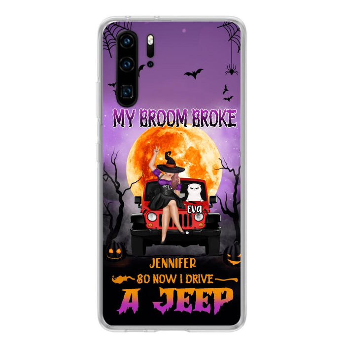 Custom Personalized Off-road Girl Phone Case - Upto 4 Cats - Halloween Gift Idea For Off-road Lovers/Cat Lovers - My Broom Broke - Case for Xiaomi, Huawei & Oppo