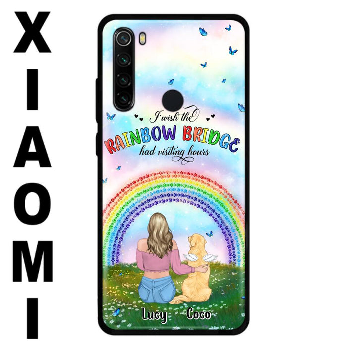 Custom Personalized Dog, Cat Memorial Phone Case - Upto 4 Pets - Memorial Gift For Dog/ Cat Lover - I Wish The Rainbow Bridge Had Visiting Hours - Case For Xiaomi, Oppo And Huawei