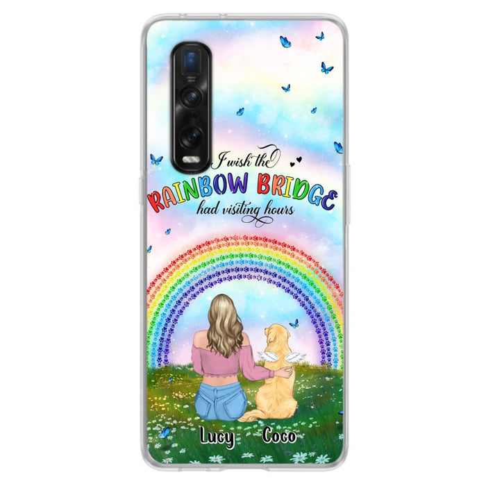 Custom Personalized Dog, Cat Memorial Phone Case - Upto 4 Pets - Memorial Gift For Dog/ Cat Lover - I Wish The Rainbow Bridge Had Visiting Hours - Case For Xiaomi, Oppo And Huawei