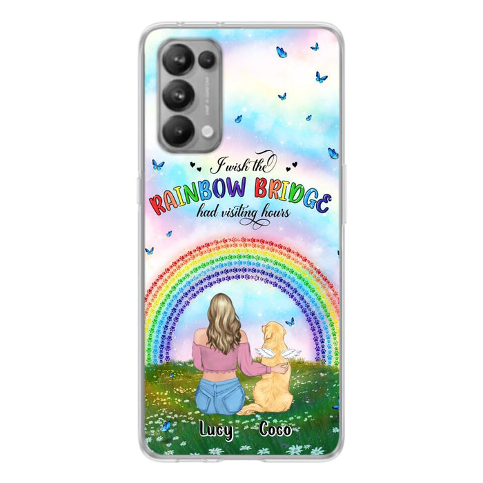 Custom Personalized Dog, Cat Memorial Phone Case - Upto 4 Pets - Memorial Gift For Dog/ Cat Lover - I Wish The Rainbow Bridge Had Visiting Hours - Case For Xiaomi, Oppo And Huawei