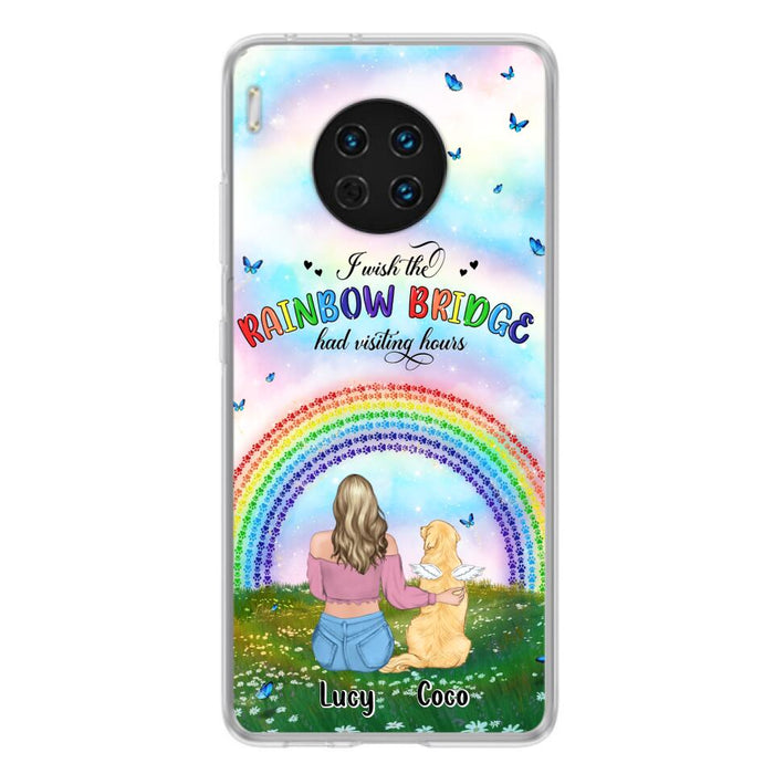 Custom Personalized Dog, Cat Memorial Phone Case - Upto 4 Pets - Memorial Gift For Dog/ Cat Lover - I Wish The Rainbow Bridge Had Visiting Hours - Case For Xiaomi, Oppo And Huawei