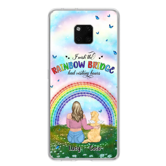 Custom Personalized Dog, Cat Memorial Phone Case - Upto 4 Pets - Memorial Gift For Dog/ Cat Lover - I Wish The Rainbow Bridge Had Visiting Hours - Case For Xiaomi, Oppo And Huawei