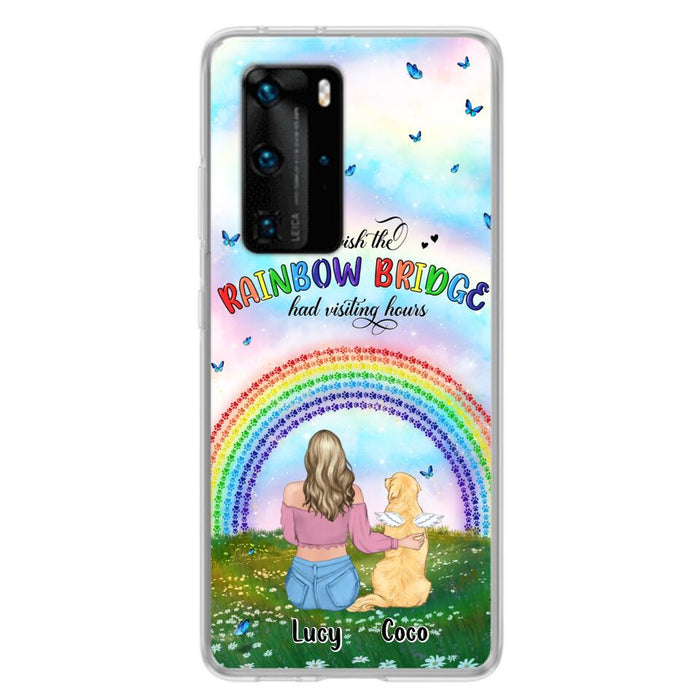 Custom Personalized Dog, Cat Memorial Phone Case - Upto 4 Pets - Memorial Gift For Dog/ Cat Lover - I Wish The Rainbow Bridge Had Visiting Hours - Case For Xiaomi, Oppo And Huawei