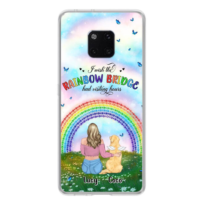 Custom Personalized Dog, Cat Memorial Phone Case - Upto 4 Pets - Memorial Gift For Dog/ Cat Lover - I Wish The Rainbow Bridge Had Visiting Hours - Case For Xiaomi, Oppo And Huawei