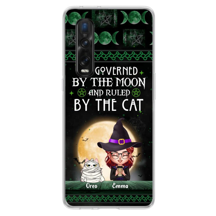 Custom Personalized Cats Witch Phone Case - Halloween Gift For Cat Lover - Governed By The Moon, Ruled By The Cats - Case For Xiaomi, Oppo And Huawei