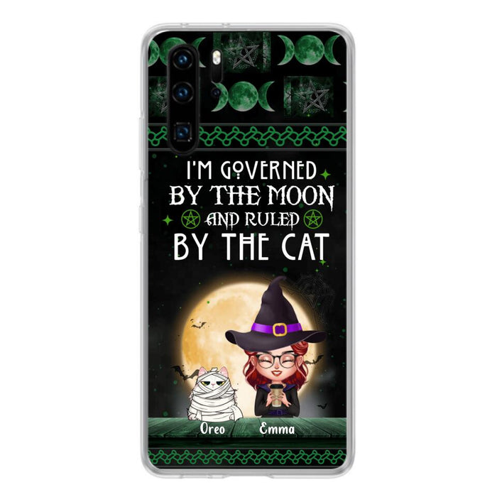 Custom Personalized Cats Witch Phone Case - Halloween Gift For Cat Lover - Governed By The Moon, Ruled By The Cats - Case For Xiaomi, Oppo And Huawei