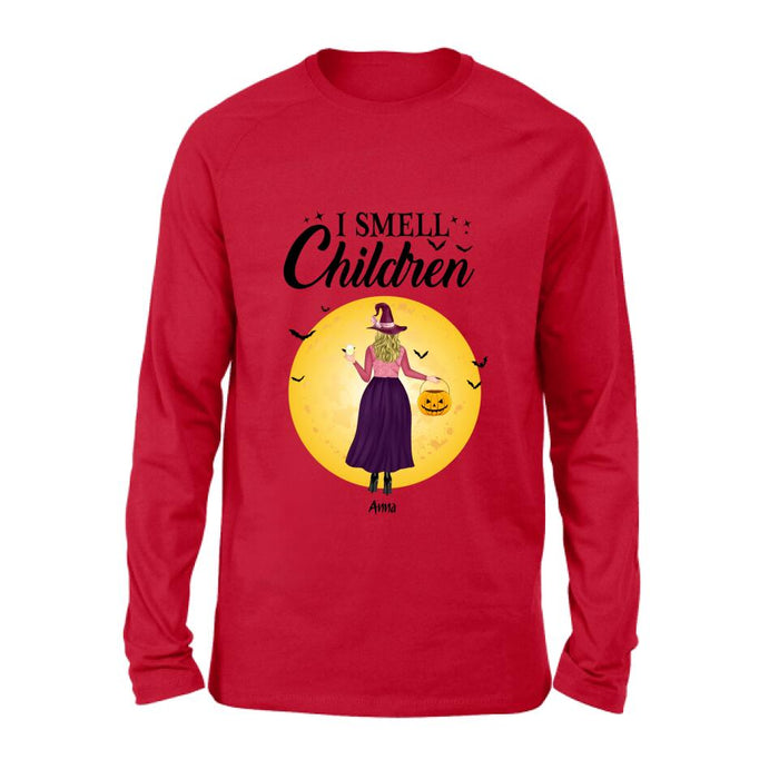 Custom Personalized Halloween Girls Shirt/ Hoodie - Halloween Gift For Friends/ Besties - I Smell Children