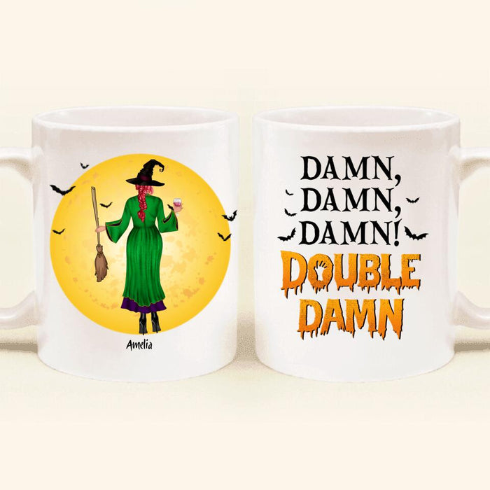 Custom Personalized Halloween Girls Coffee Mug - Gift Idea For Halloween/ Friends - Damn, Damn, Damn! Double Damn