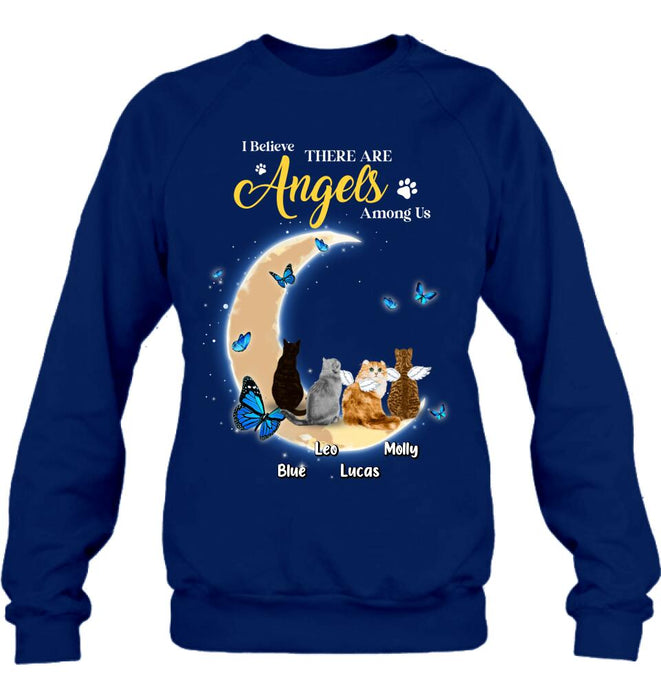 Custom Personalized Cat T-shirt/ Long Sleeve/ Sweatshirt - Memorial Gift Idea For Cat Lover - I Believe There Are Angels Among Us