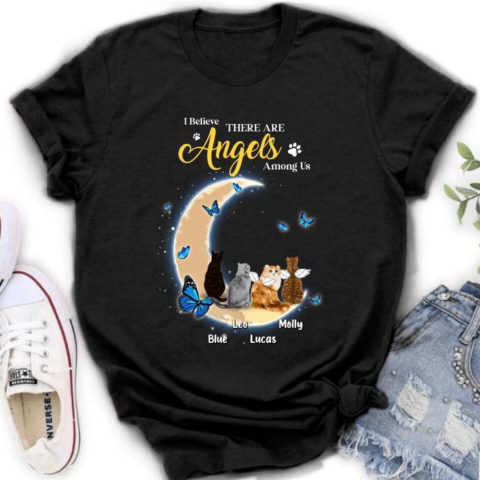 Custom Personalized Cat T-shirt/ Long Sleeve/ Sweatshirt - Memorial Gift Idea For Cat Lover - I Believe There Are Angels Among Us