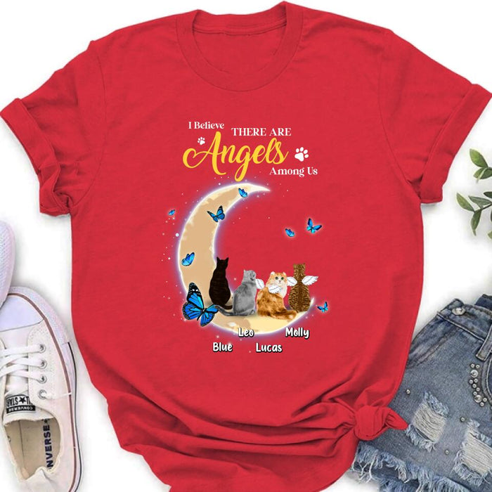 Custom Personalized Cat T-shirt/ Long Sleeve/ Sweatshirt - Memorial Gift Idea For Cat Lover - I Believe There Are Angels Among Us