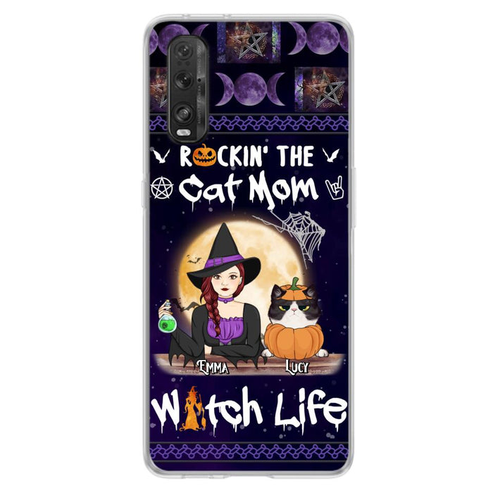 Custom Personalized Pet Witch Phone Case - Up to 4 Pets - Halloween Gift For Dog/ Cat Lover - Rockin' The Cat Mom & Witch Life - Case For Xiaomi, Oppo And Huawei