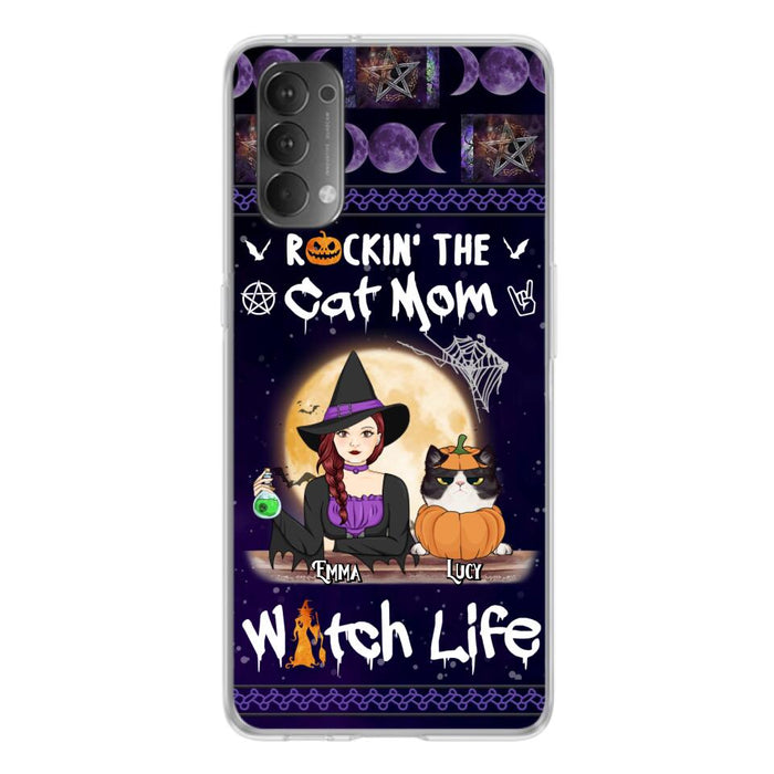 Custom Personalized Pet Witch Phone Case - Up to 4 Pets - Halloween Gift For Dog/ Cat Lover - Rockin' The Cat Mom & Witch Life - Case For Xiaomi, Oppo And Huawei