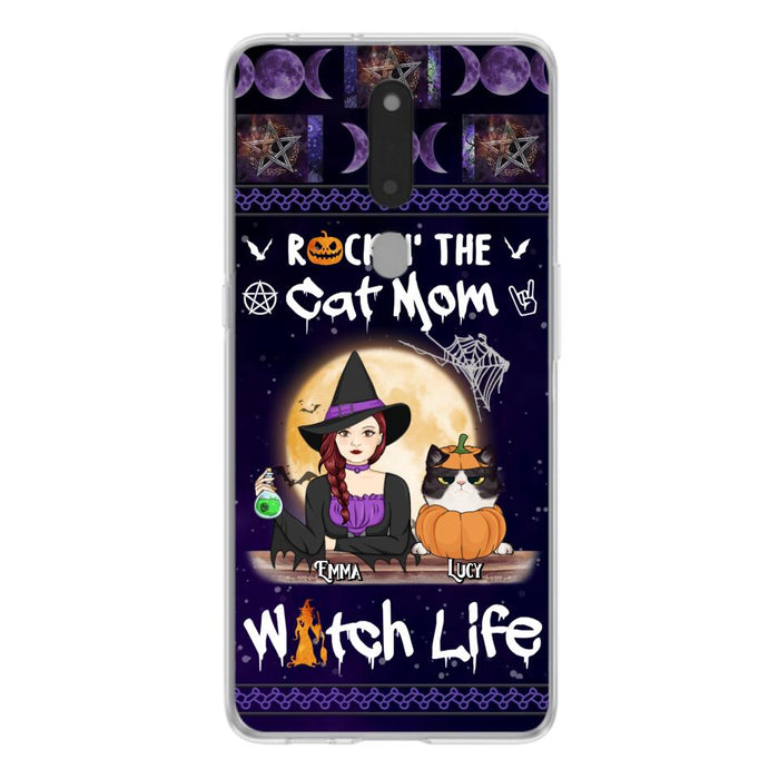 Custom Personalized Pet Witch Phone Case - Up to 4 Pets - Halloween Gift For Dog/ Cat Lover - Rockin' The Cat Mom & Witch Life - Case For Xiaomi, Oppo And Huawei