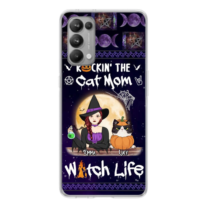 Custom Personalized Pet Witch Phone Case - Up to 4 Pets - Halloween Gift For Dog/ Cat Lover - Rockin' The Cat Mom & Witch Life - Case For Xiaomi, Oppo And Huawei